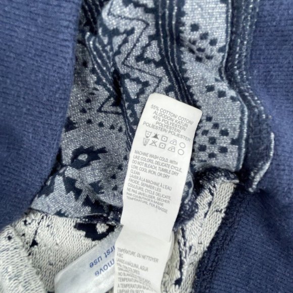 Lucky Brand Women's Offset Zipper Collared Sweat Shirt Geometric Print Size S - Picture 8 of 11